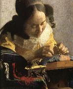 Jan Vermeer Details of The Lacemaker oil on canvas
